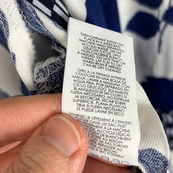 Cabi Women's Botanical Kimono Top Blue White Floral Open Front #5661 M/L - Picture 10 of 11